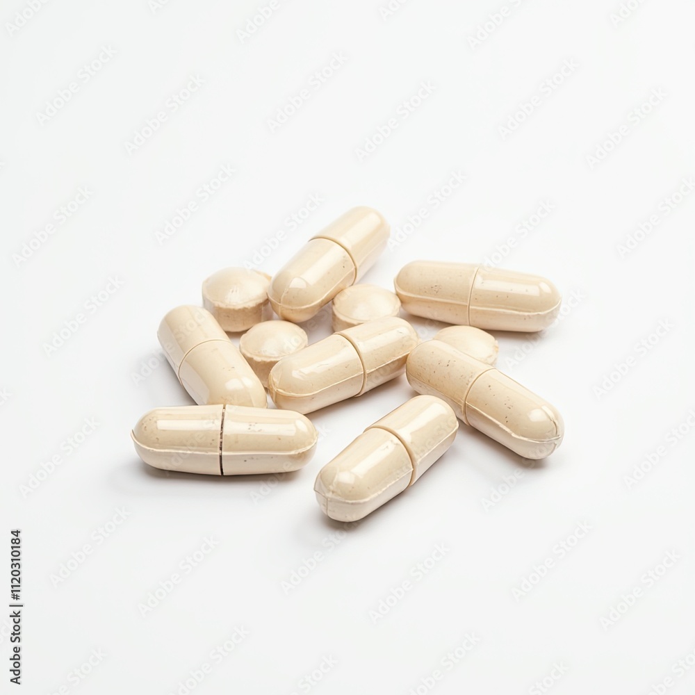 Capsules on White Background