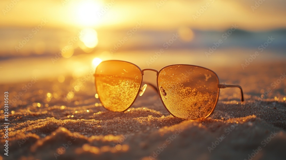 custom made wallpaper toronto digitalSunglasses on beach at sunset.