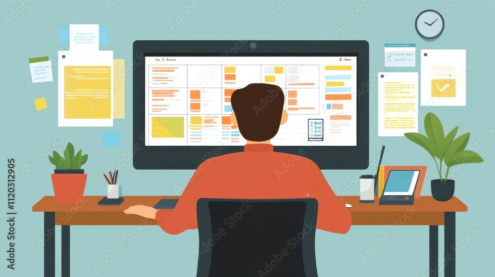 Remote Team Member Working Efficiently at a Desk Remote Team Member Working Efficiently at a Desk