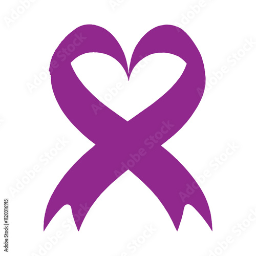 Purple ribbon epilepsy awareness month in november vector illustration