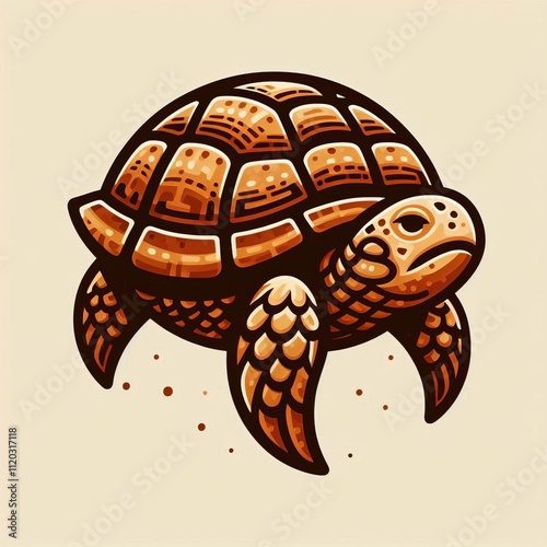 74 Turtle Shell A protective illustration of a turtle's head wit photo