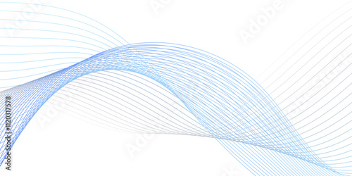 Abstract color smooth stripe dynamic wave line on a white stylized line art background. Design element technology suit for banner, poster, cover, brochure, flyer, website. vector illustration