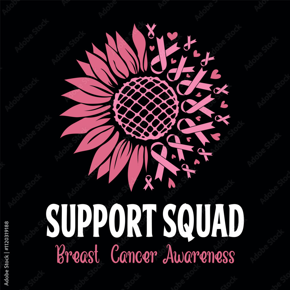 support squad sunflower breast cancer awareness pink ribbon support squad sunflower breast cancer awareness pink ribbon