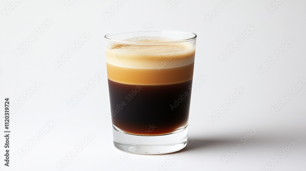 A refreshing espresso tonic drink, pictured against a white background. A refreshing espresso tonic drink, pictured against a white background.
