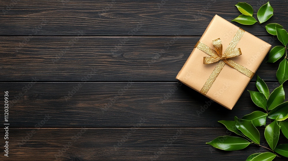 Gift-wrapping process home decorative content warm environment top-down view celebratory concept Gift-wrapping process home decorative content warm environment top-down view celebratory concept