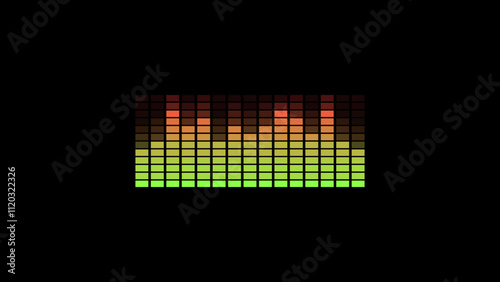 color music equalizer on black background