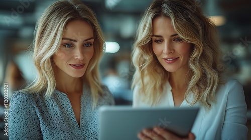  young women working together and having fun in office. Business work concept