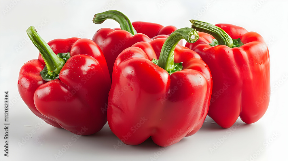 Studio shot of red bell pepper on white background Studio shot of red bell pepper on white background