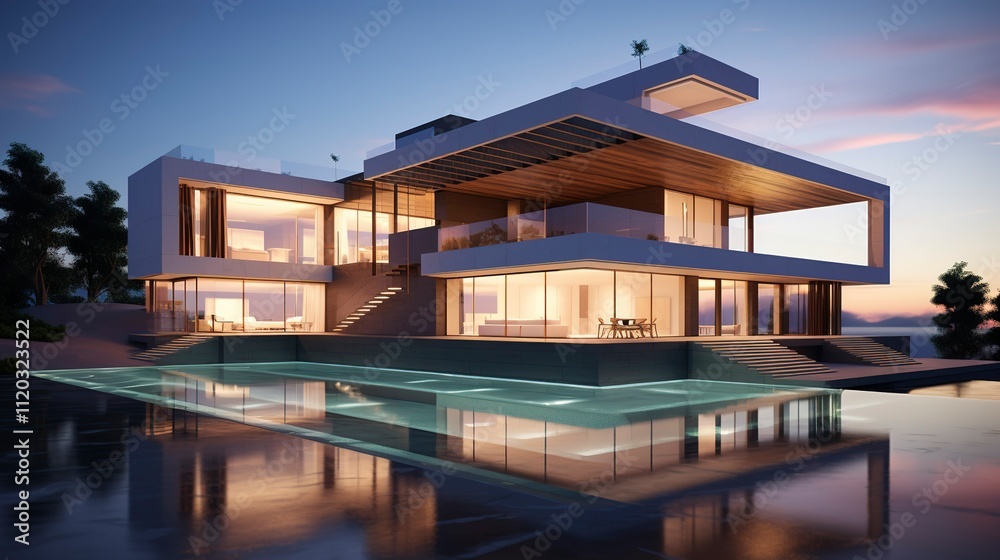 A photo of a 3D model of an architectural design. A photo of a 3D model of an architectural design.
