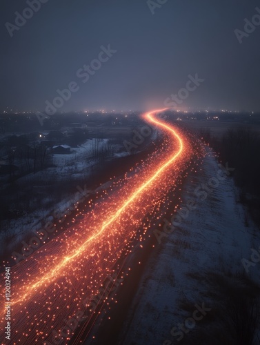 Concepto de comunicación e información sobre datos e inteligencia artificial, a través del mundo por redes e Internet