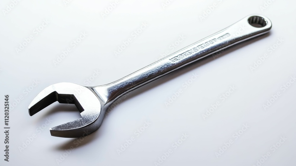 Silver wrench isolated on white background. Silver wrench isolated on white background.