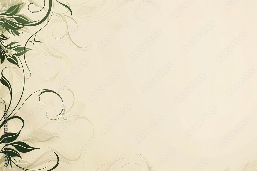 A white background with green leaves and flowers A white background with green leaves and flowers