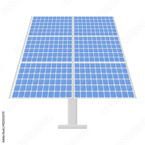 Sustainable Energy Solar Panel Vector. Energy Solutions Solar Panel Illustration.