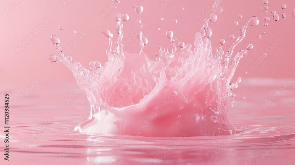Illustration of pink water splash isolated on pink background Illustration of pink water splash isolated on pink background