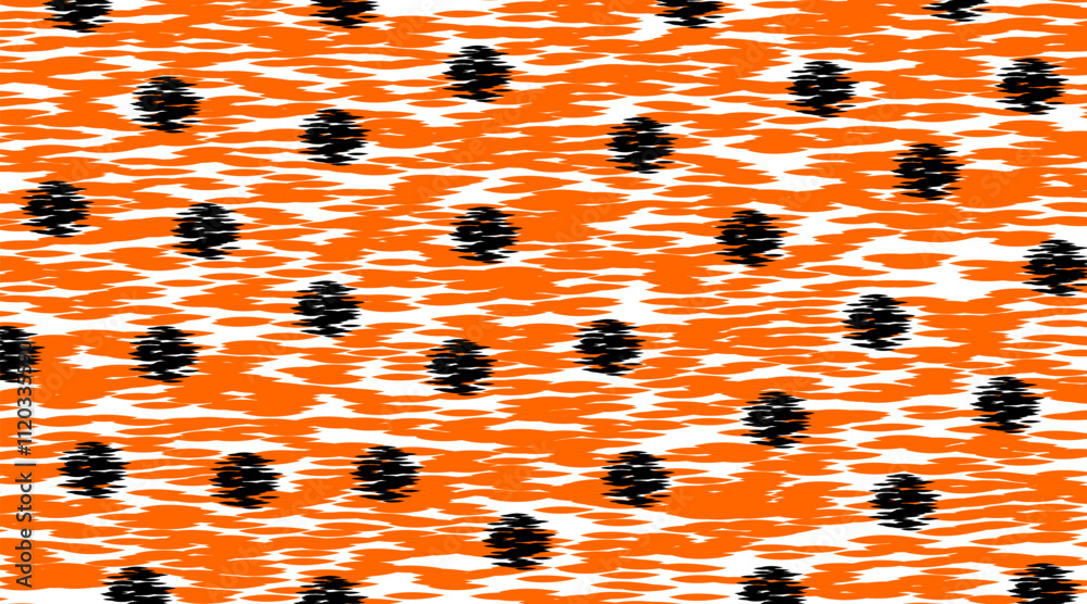 custom made wallpaper toronto digitalVibrant Orange and Black Polka Dot Pattern. A lively polka dot design featuring contrasting orange and black elements on a textured white background.