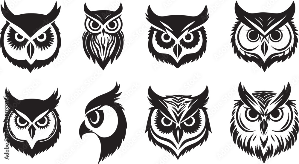 Stylized Owl Heads for Fashion Design and Prints
Stylized Owl Heads for Fashion Design and Prints