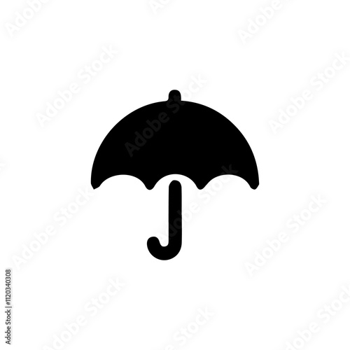 Simple Vector Icon of a umbrella love – Logo Design Illustration