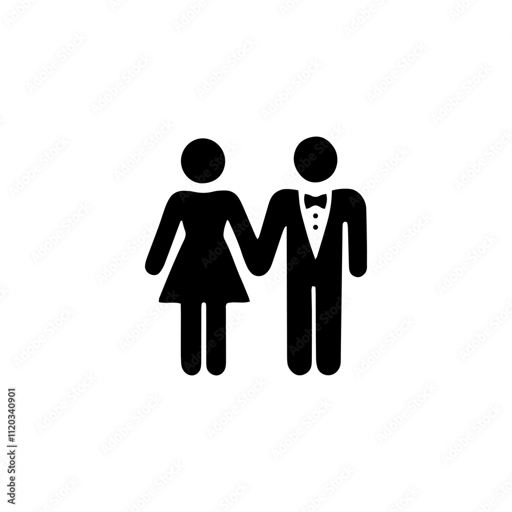 Simple Vector Icon of a couple date – Logo Design Illustration Simple Vector Icon of a couple date – Logo Design Illustration