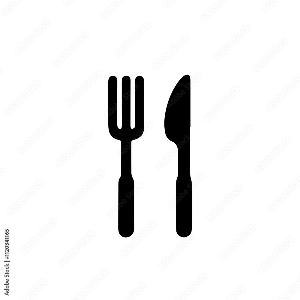 Simple Vector Icon of a fork and spoon – Logo Design Illustration Simple Vector Icon of a fork and spoon – Logo Design Illustration