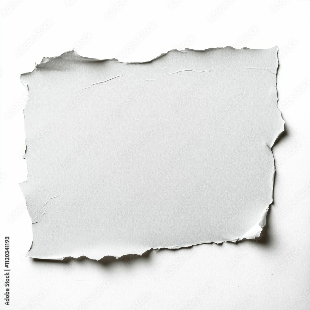 Blank Torn Paper Isolated on White Background in Natural Light Blank Torn Paper Isolated on White Background in Natural Light