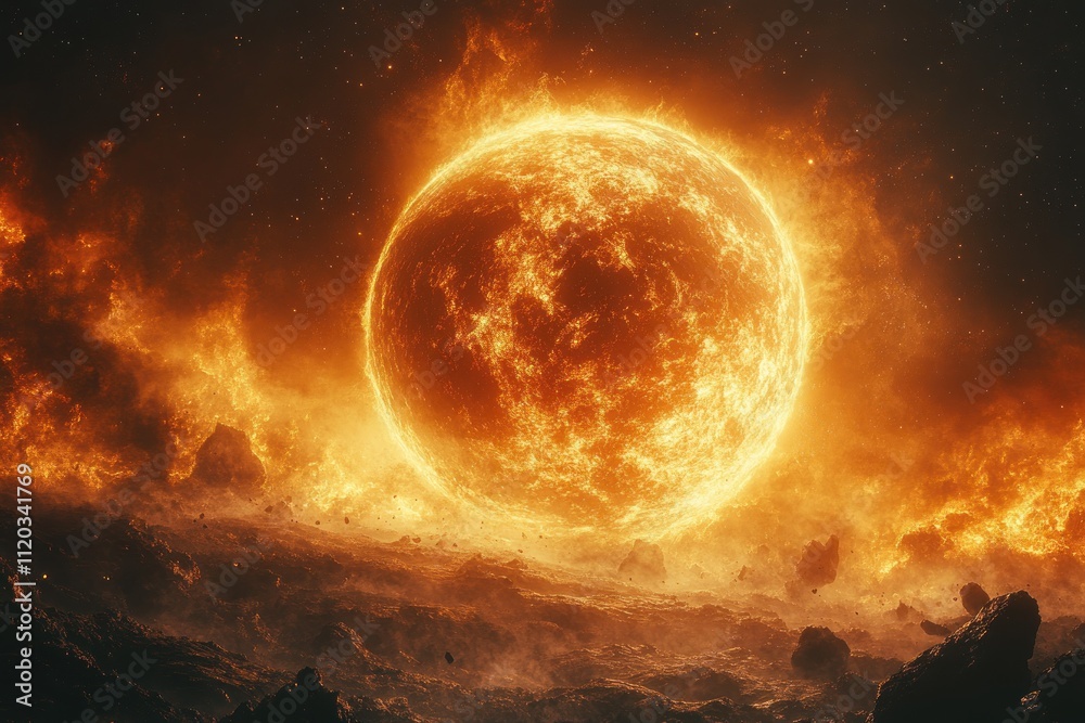 Obraz premium Fiery Celestial Sphere
