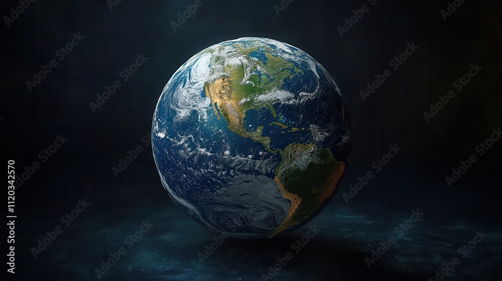 A close up of the Earth with the continents visible. Generative AI A close up of the Earth with the continents visible. Generative AI