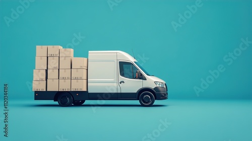 Delivery truck with boxes. sale promotion images photo