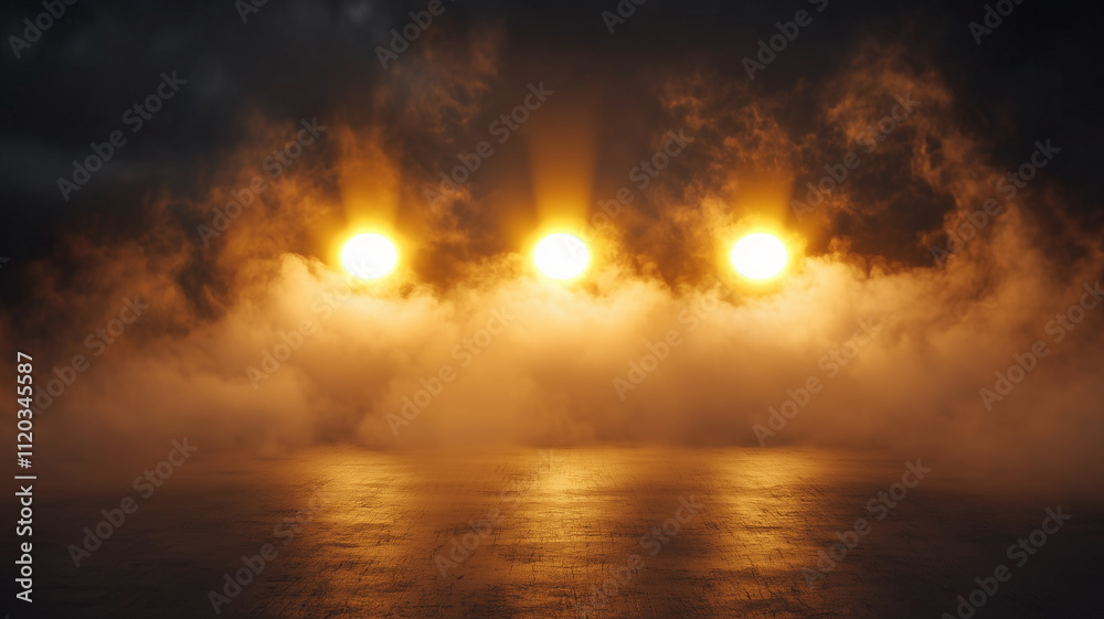 Three Spotlights in Smoke
Three Spotlights in Smoke