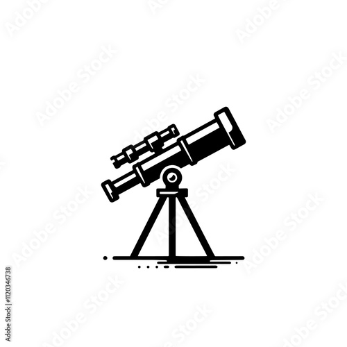 Simple Vector Icon of a telescope – Logo Design Illustration