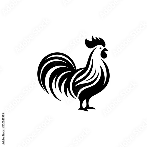 Simple Vector Icon of a rooster – Logo Design Illustration