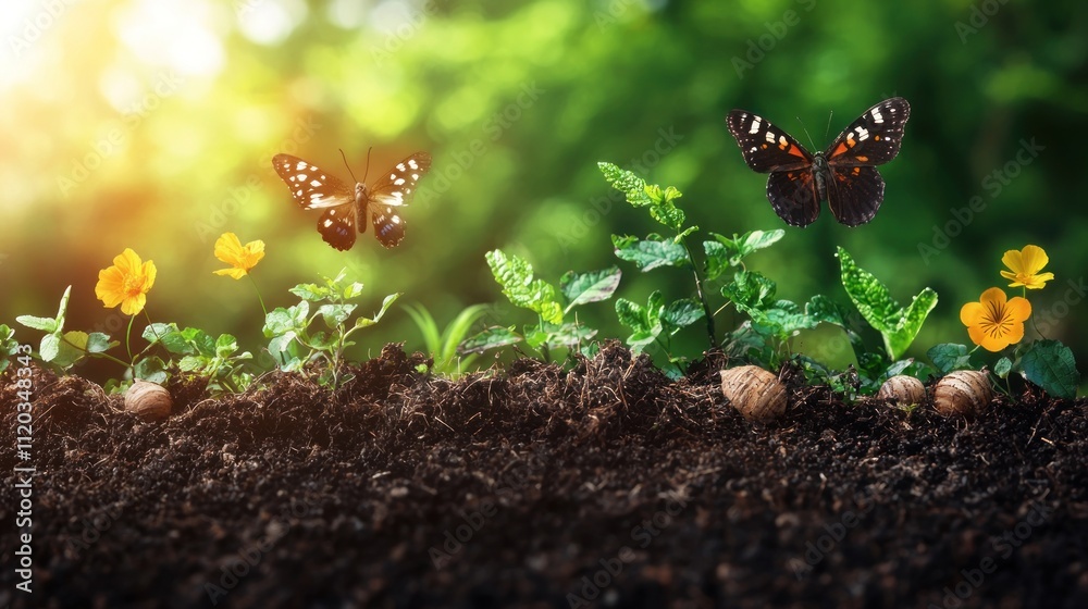 Butterflies and Blossoms: A Springtime Garden Awakening Butterflies and Blossoms: A Springtime Garden Awakening