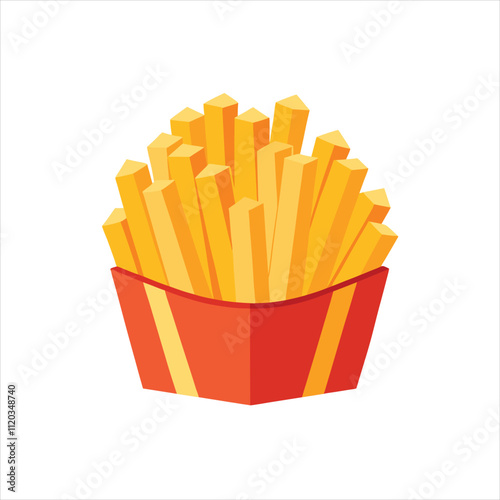 Minimalist French Fries Illustration for Fast Food Designs