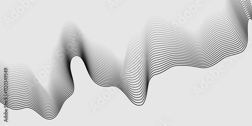 Abstract vector background with black wavy lines. vector