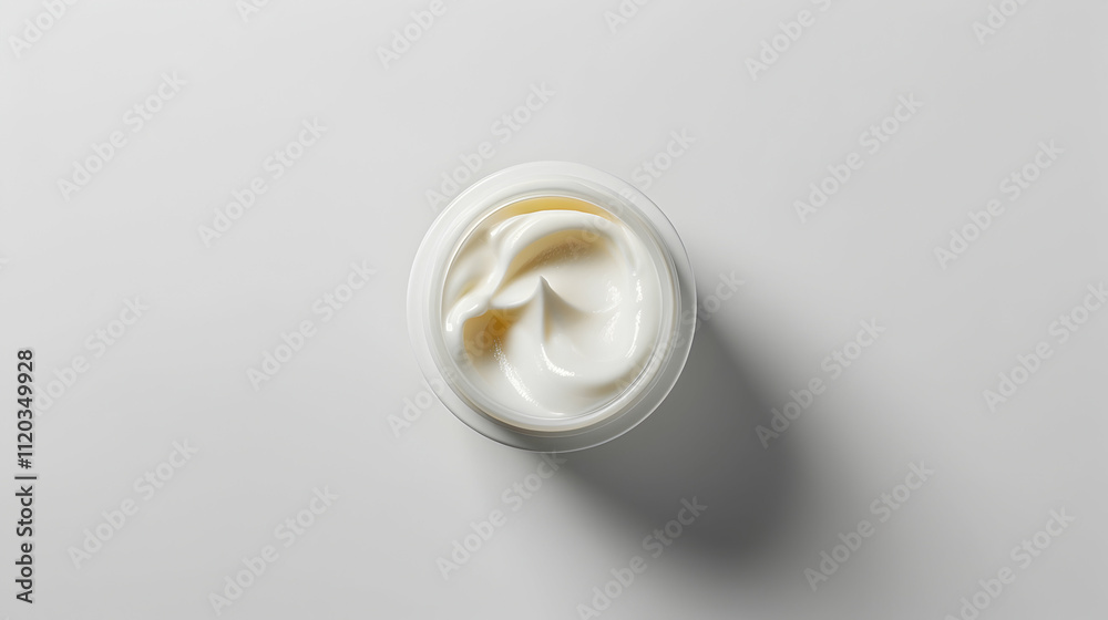 top view of cosmetic cream on white background top view of cosmetic cream on white background