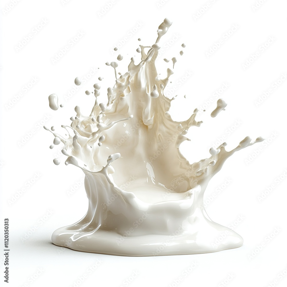 Dynamic splash of white paint studio setup action shot minimalist environment close-up perspective creative concept