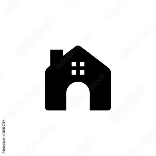 Simple Vector Icon of a food house – Logo Design Illustration