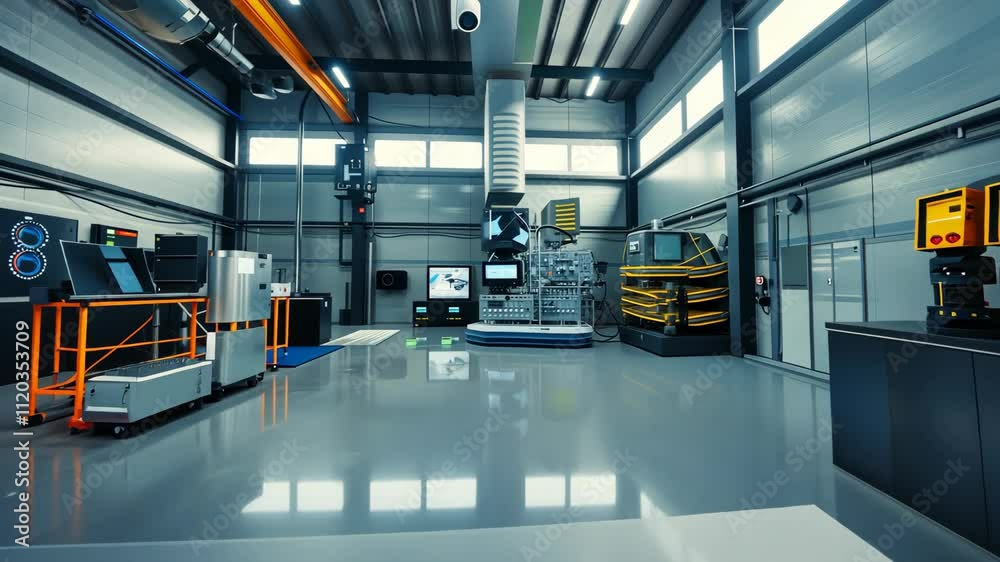 High-Tech Industrial Lab: Advanced Robotics and Automation High-Tech Industrial Lab: Advanced Robotics and Automation