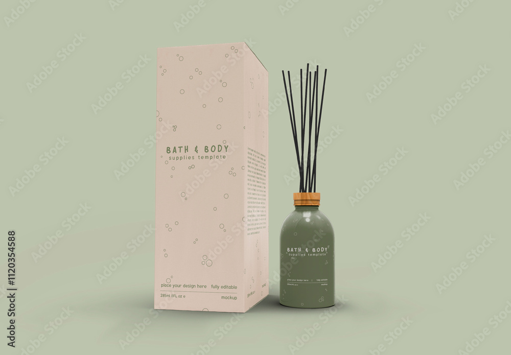 Mockup Box Diffuser 3d Diffuser with Paper Box Mockup Stock Template | Adobe Stock