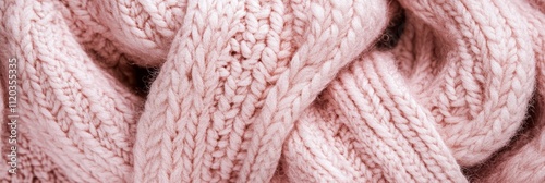 Soft Pink Knitted Texture - Cozy Winter Background - Warm, soft, textured, cable knit, winter fashion.  Represents comfort, warmth, and style. photo