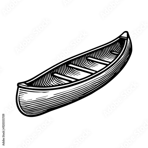 Simple Vector Icon of a Canoes – Logo Design Illustration