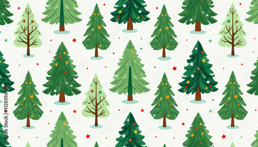 Obraz premium Christmas Tree Pattern Design
