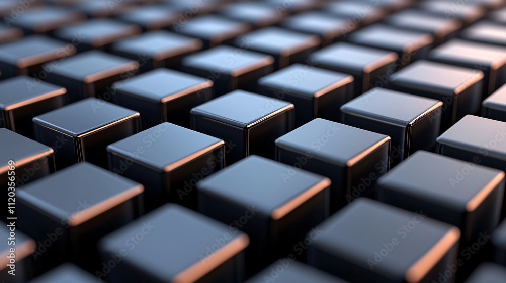 Fototapeta premium digital cubes grid design black modern motif symmetry patterns and visual simplicity.