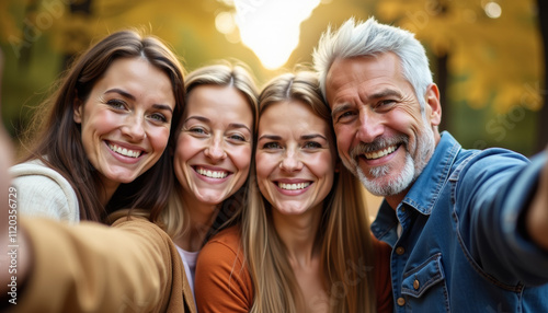 Happy Family Portrait Outdoors