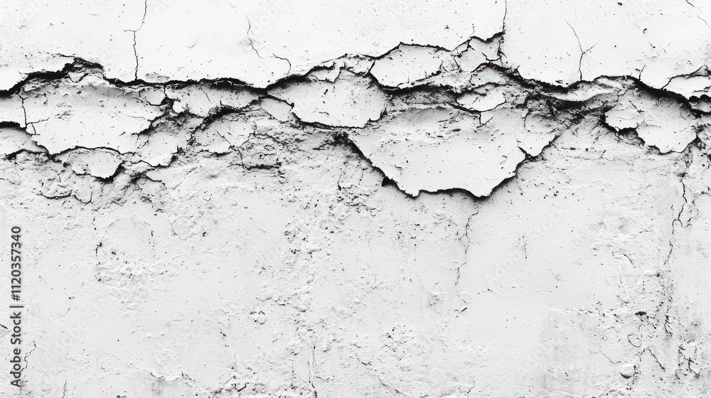 Fototapeta premium Cracked Wall Texture: A Monochrome Study of Decay and Time