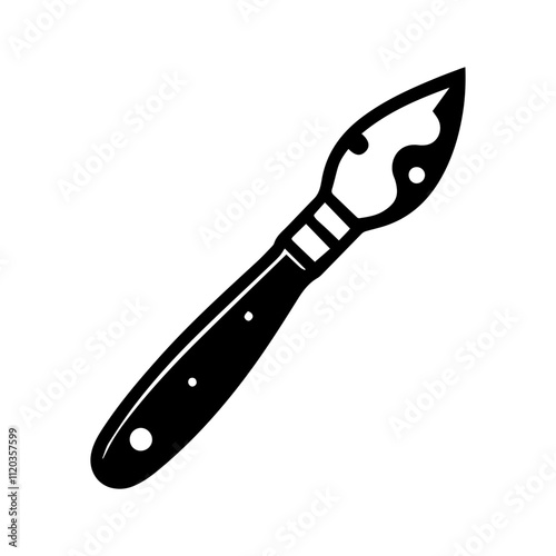 Simple Vector Icon of a Palette Knives – Logo Design Illustration