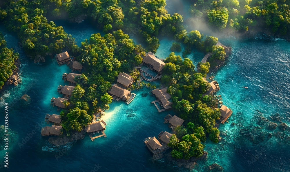Lush Green Tropical Resort Layout, highlighting the resort’s lush green tropical landscaping Lush Green Tropical Resort Layout, highlighting the resort’s lush green tropical landscaping