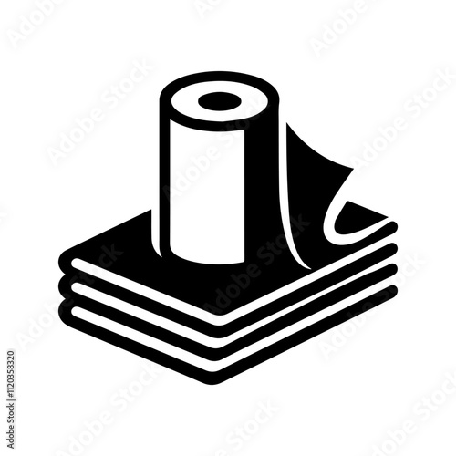 Simple Vector Icon of a Rags and Paper Towels – Logo Design Illustration