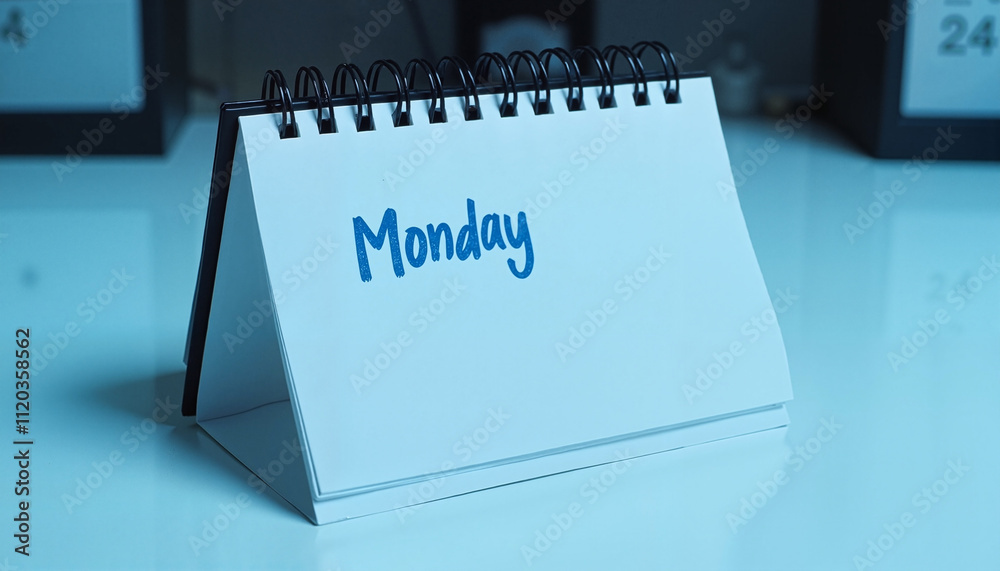 Desk calendar displaying the word