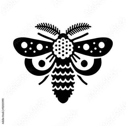 Simple Vector Icon of a Venezuelan Poodle Moth – Logo Design Illustration