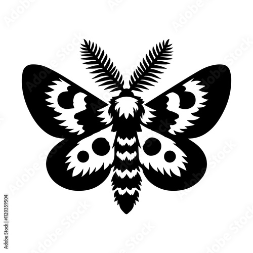 Simple Vector Icon of a Venezuelan Poodle Moth – Logo Design Illustration